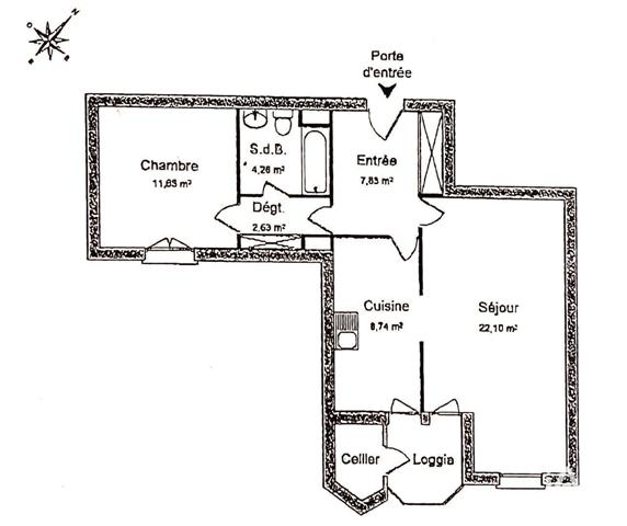 Appartement à vendre 2 pièces 58 m² Chennevières-sur-Marne