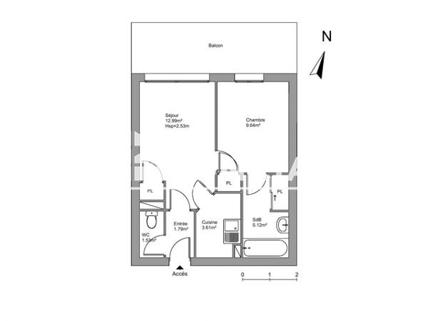 Location Appartement 2 pièces 34.68 m² - 2 BIS R.BAPTISTE MARCET APT 10 Mont De Marsan 40000