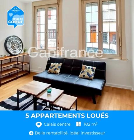 Investisseurs: Immeuble de 5 appartements loués à vendre centre CALAIS (62)