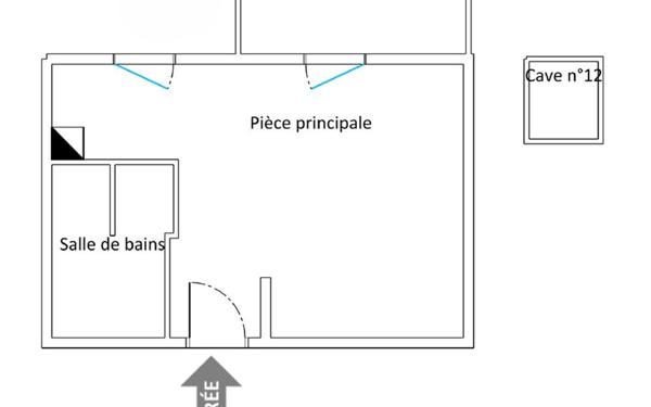 Appartement à vendre    1 pièce • 24,60 m2 Lyon 4