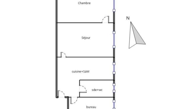 Appartement à vendre    3 pièces • 37 m2 Paris 18