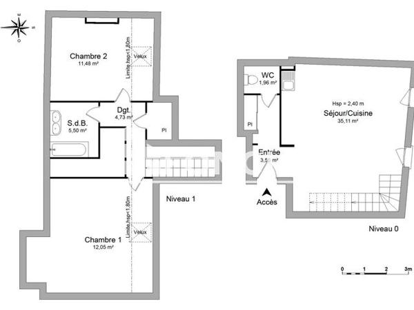 Location Appartement 3 pièces 74.39 m² - 57 RUE D'ANGEVILLERS Thionville-beuvange 57100