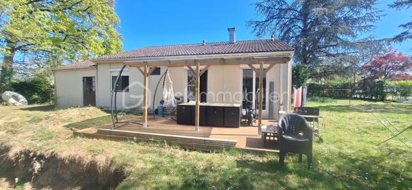 Situé dans le domaine du baugé
Maison de plain pied type phénix 
Elle ce compose d'une cuisine ouverte sur salon avec accès terrasse 
3 Chambres 
WC , salle d'eau 
Garage attenant 

Poêle a granulé

Trou fais pour piscine en kit a monter sois même qui est dans le garage  (8 x 4 )

Chalet en bois 

terrain clos 

Peinture à prévoir pour toute les pièces de la maison et 5 fenêtres a changer .(car double vitrage ancienne génération )