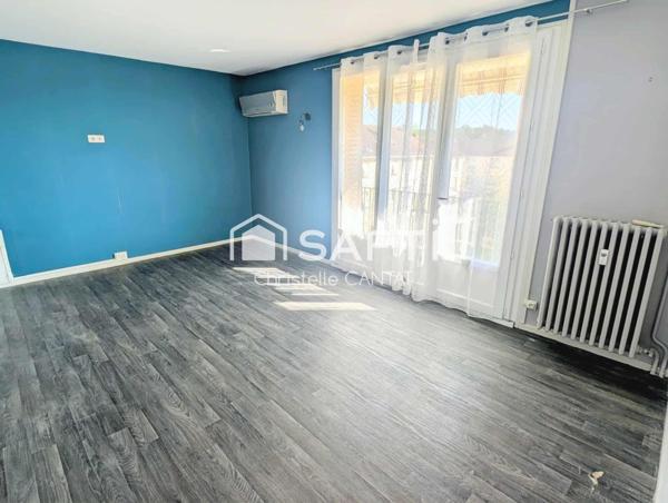 Appartement F3, 2 chambres, balcon, cave et garage