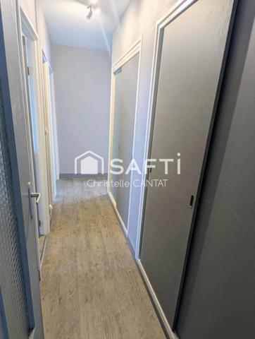 Appartement F3, 2 chambres, balcon, cave et garage