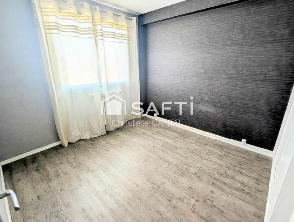 Appartement F3, 2 chambres, balcon, cave et garage