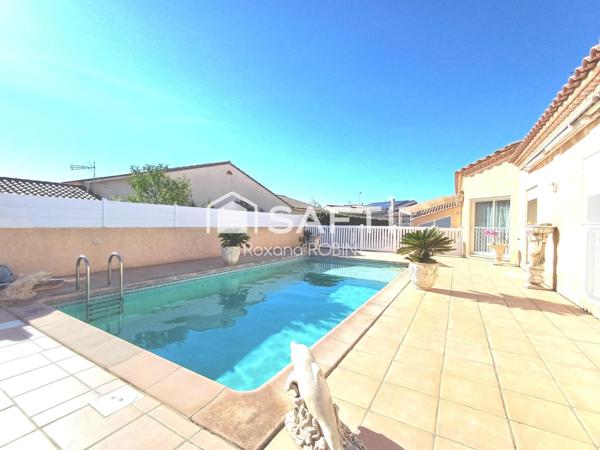 Maison plain-pied 130 m² sur 682 m².  piscine,