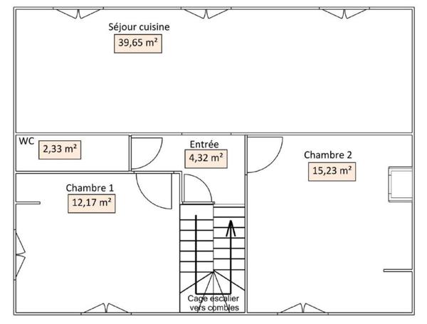 Appartement T4 de 94 m², à finir de rénover
