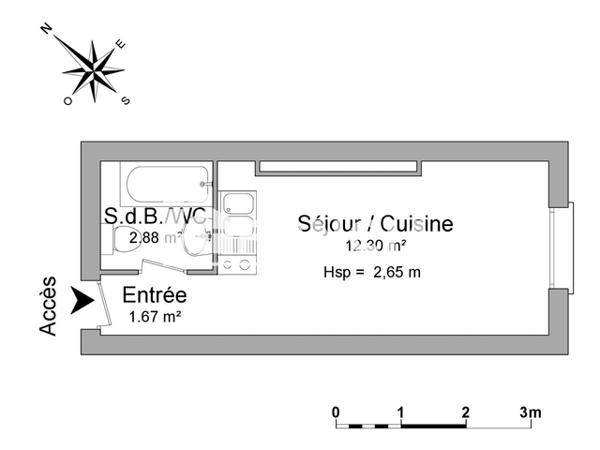 Location Studio 16.85 m² - 25 RUE ELIE BERTHET Limoges 87000