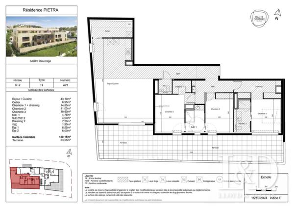 T4 dernier étage expo Sud