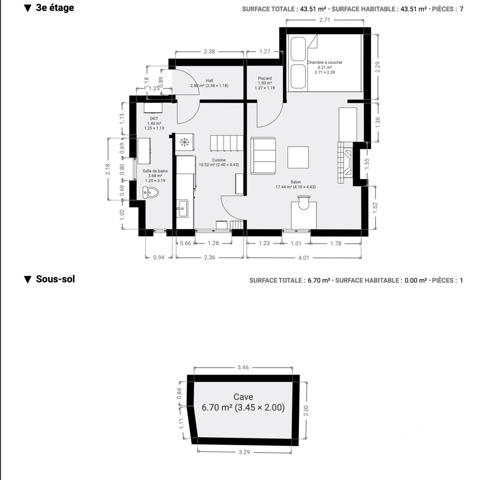 Studio à vendre 43,55 m² Villeurbanne