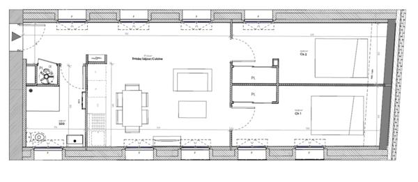 appartement T3 neuf réhabilité ROUEN (76) surface habitable 53.95 m2
