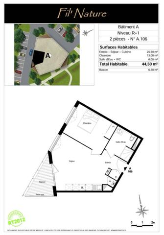 Appartement 2 pièces 44 m² TOURCOING - 59200