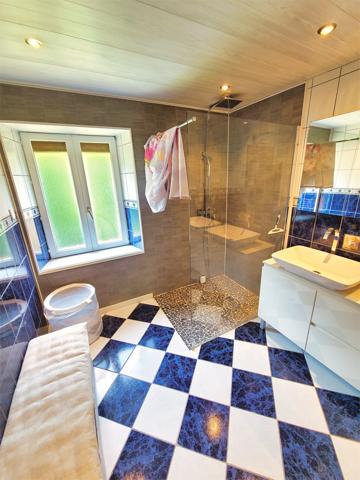 Ventron (88310) Ventron, Vosges. Grande maison mitoyenne de 4 chambres, 3 SDB, terrasse en pilotis avec vue sur rivière et mon