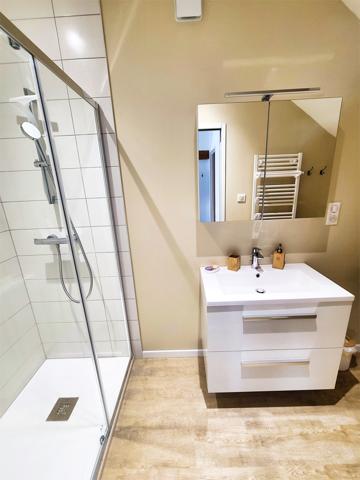 Ventron (88310) Ventron, Vosges. Grande maison mitoyenne de 4 chambres, 3 SDB, terrasse en pilotis avec vue sur rivière et mon