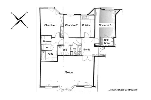 Appartement familial traversant à relifter – Jasmin-Auteuil