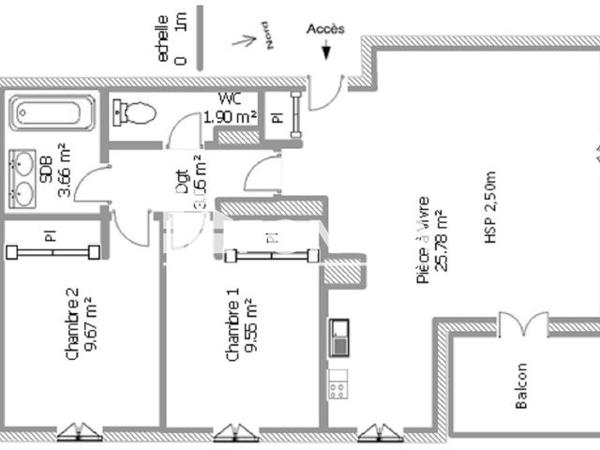 Location Appartement 3 pièces 53.6 m² - 1 CHEMIN DE LA TRAMONTANE Limoux 11300