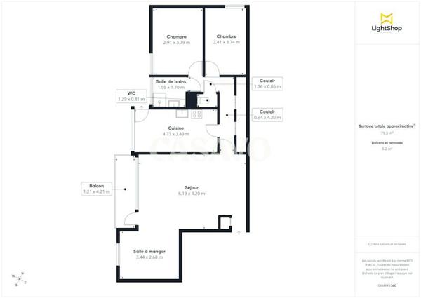 Vente Appartement 4 pièces de 80m² - 69140 Rillieux-la-Pape