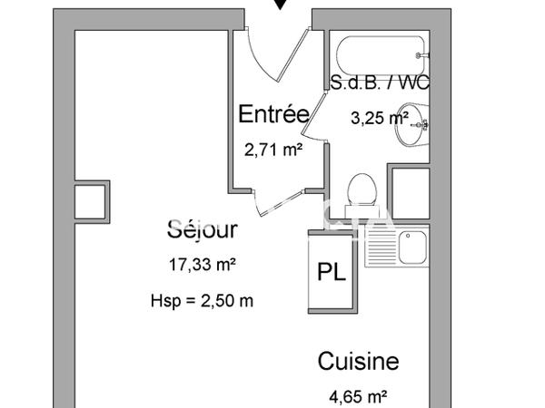 Location Studio 27.94 m² - LE PRIEURE DE CENAC BAT A Dijon 21000