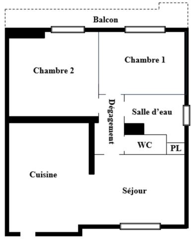 Appartement Dugny 3 pièce(s) 44.91 m2