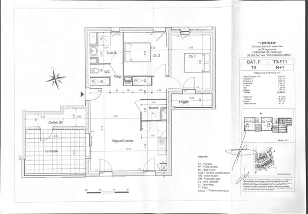 T3 avec terrasse & loggia - loué