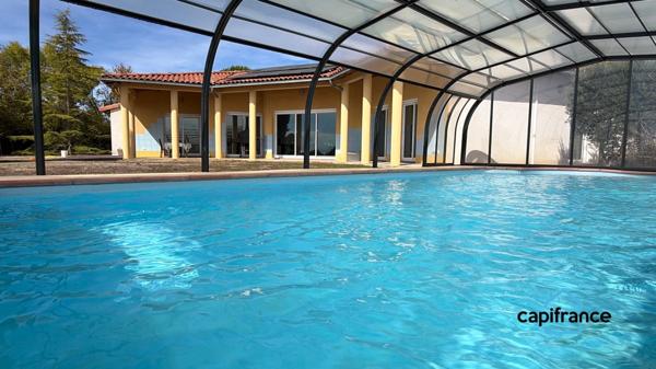 Toulouse 35 min, Roquemaure, villa d’architecte T7, 174 m², garage de 46 m², terrain 7500 m²