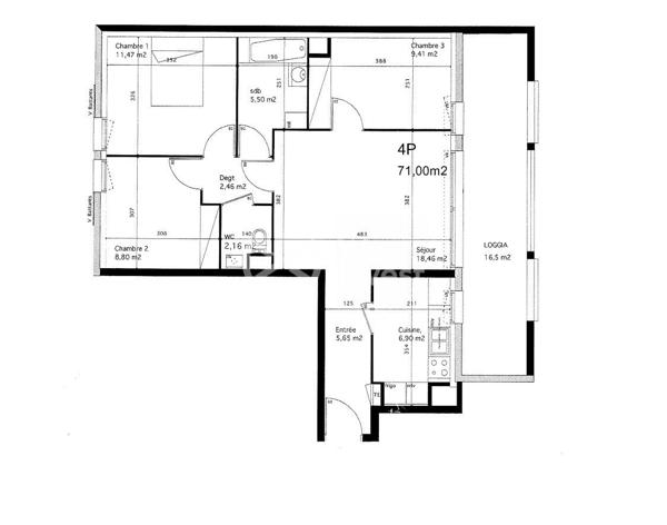 Appartement T4 - Terrasse de 16m²