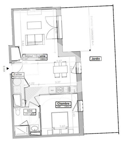 Appartement 2 pièces 49.83 m2