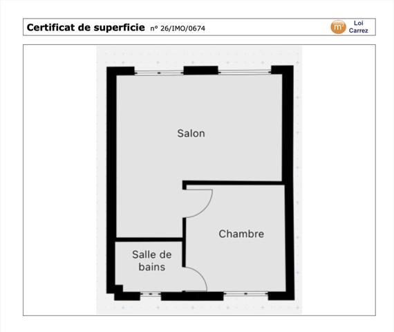 Appartement 2 pièces - 29 m² Exclusivité efficity