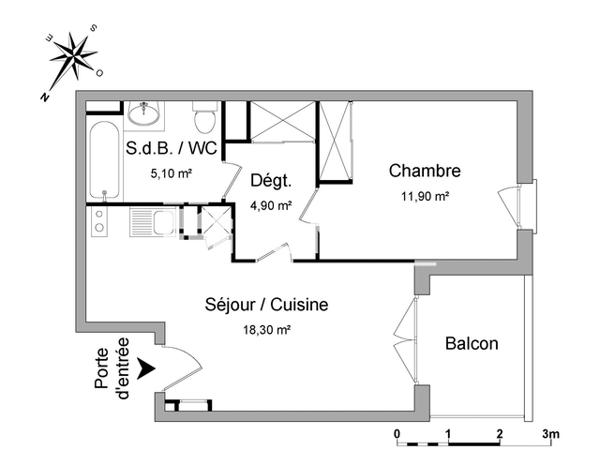 Location Appartement 2 pièces 40.2 m² - BATIMENTS A-B & D Toulouse 31400