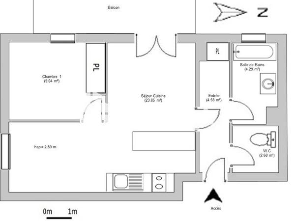 Location Appartement 2 pièces 44.36 m² - 2 ET 4 CHEMIN DU VIEUX CANAL Carcassonne 11000