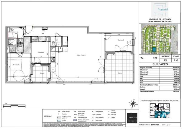 Appartement à vendre 2 pièces 45 m² Bourgoin-Jallieu