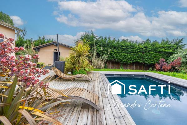 Maison 4 chambres, grand garage, piscine