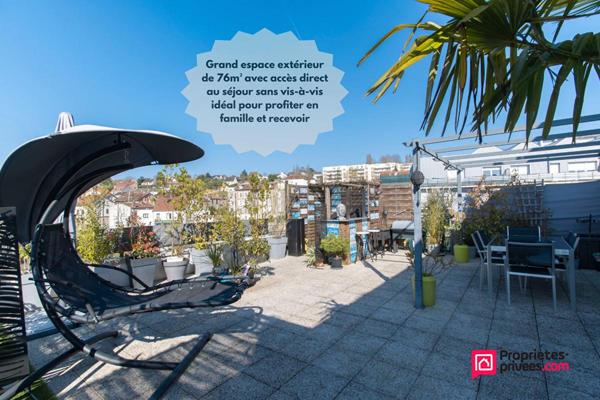 Appartement F4 84m² avec terrasse de 76m², 2 balcons + 2 parkings