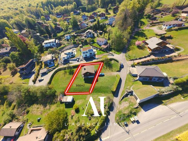Terrain constructible 666m² avec chalet 75 m² – Vue Lac Léman – Évian-les-Bains (74500) – Fort potentiel