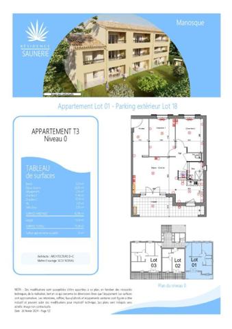 Appartement Dernier Etage Manosque 3 pièces 63 m² - 265 000 Euros -