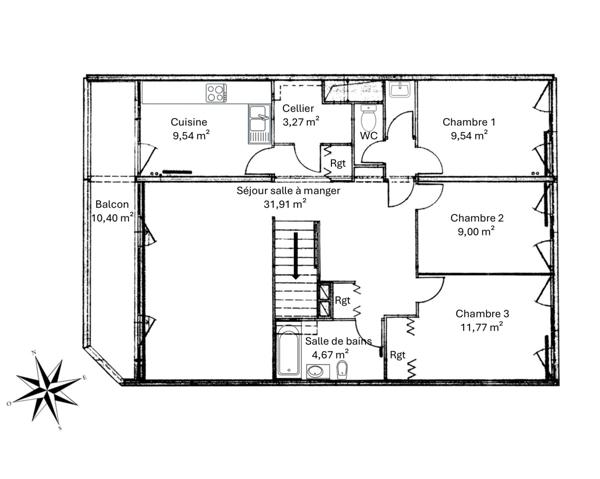 Nanterre (92000) Appartement de 85,64 m² avec balcon de 10,40 m² et parking souterrain en sous sol pour 420 000 € HAI