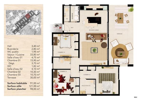 Maison à BAIE-MAHAULT, 97122 - 4 pièces 91m²