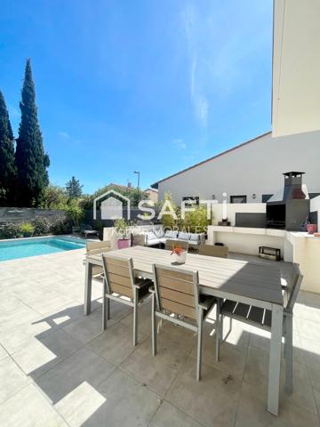 TOULOUGES (66), BELLE VILLA RECENTE, T4 AVEC PISCINE, GARAGE ET JARDIN