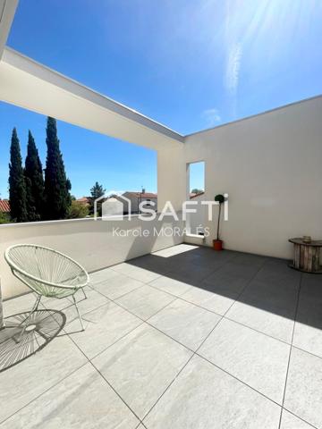 TOULOUGES (66), BELLE VILLA RECENTE, T4 AVEC PISCINE, GARAGE ET JARDIN