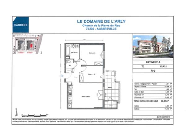 Location Appartement 3 pièces 60.81 m² - BATIMENT A Albertville 73200