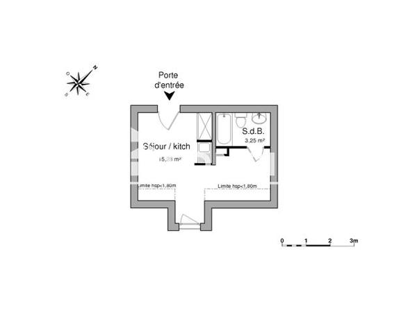 Location Studio 18.53 m² - 6 ALLEE DE L'ILE MEABAN Vannes 56000