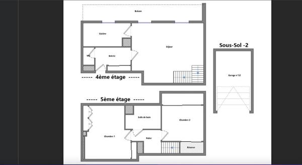 Appartement T3 Duplex - dernier étage - balcon - garage - plateau Croix-Rousse