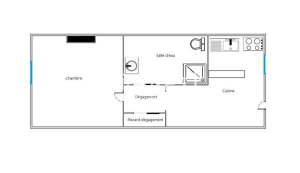 Evreux : Appartement de 38m2 très lumineux en rez-de-chaussée.
