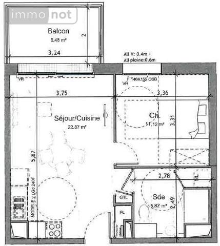 Appartement à louer à Angers dans le Maine-et-Loire (49100), ref : 49009-L98   
St-Serge St-Michel