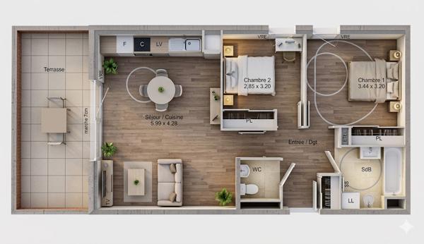 L'élégance de la Corniche. Votre futur T3 entre Ciel et Mer