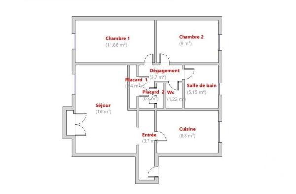 Appartement à vendre 3 pièces 62 m² Beaugency