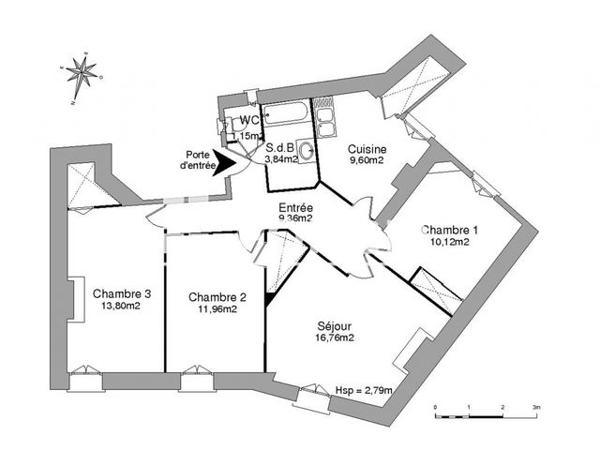 Location Appartement 4 pièces 76.6 m² - 12 RUE HENRI JACQUIER Vienne 38200