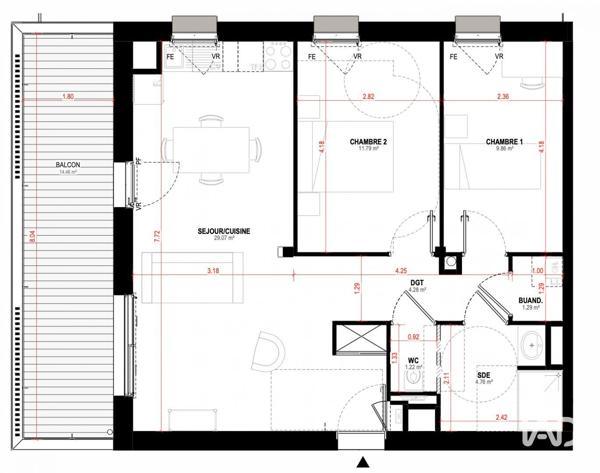 Appartement à vendre 3 pièces 62 m² Saint-Nazaire