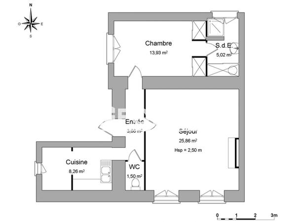 Location Appartement 2 pièces 58.23 m² - 11 RUE BOURBEAU Poitiers 86000